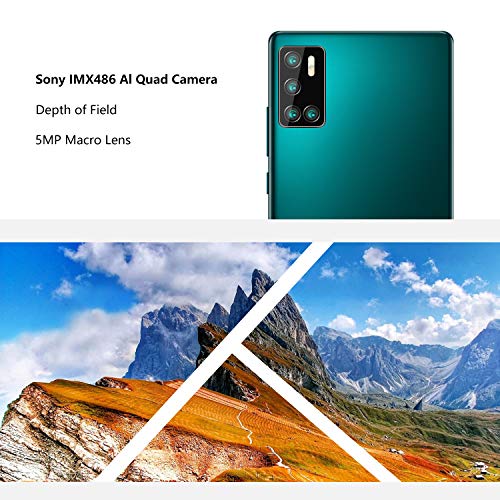 CUBOT P40 Smartphone Dual SIM 6.2 Pulgadas HD + Water Drop Android 10 4GB 128GB Batería de 4200 mAh cámara cuádruple Soporte NFC Face ID CUBOT Oficial,Azul