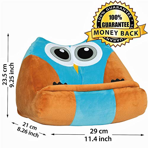CuddlyReaders, atril, cojín de lectura para libros, iPad, tablet, eReader, soporte sofá de descanso, idea de regalo para niños - Modelo Owliver