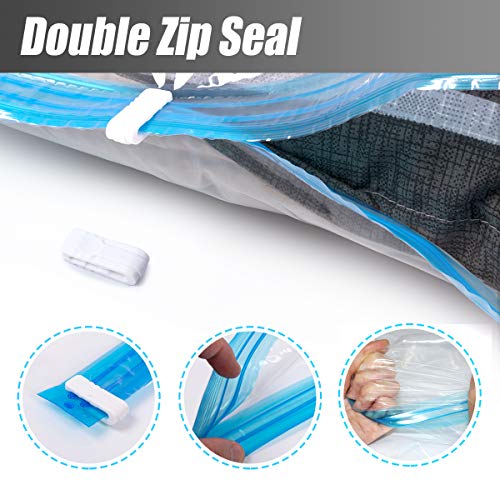 Cuelgan Bolsas de Almacenaje al Vacío 4 Unidades (2*Largo(135x70cm) + 2*Pequeñas(105x70cm)) Bolsas de Vacío para Guardar Ropa, Ropa de Cama, Edredones, Almohadas, Mantas, Cortinas