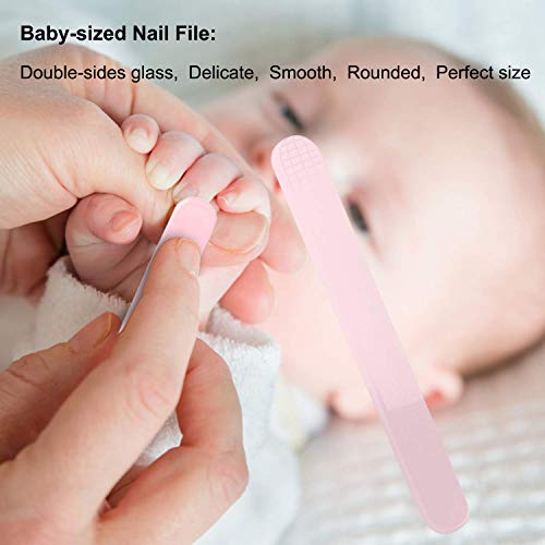 Cuidado de Bebe,Set de Manicura Bebe,Kit de Aseo para Bebés,Juego de Cortaúñas para Bebé,Limas de Uñas Bebe,Tijeras para Uñas Bebe,Set de Uñas para Bebe (Rosa)