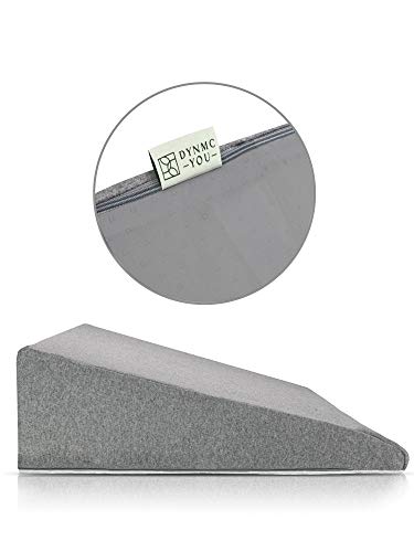 Cuña Antireflujo Adulto - Con Funda de Algodón OEKO TEX - Almohadas Para Reflujo ácido Dolor de Espalda, Alivio de los Ronquidos - Almohada Para la Cama de 90 CM Ideal para Dormir, Lectura (Grey)