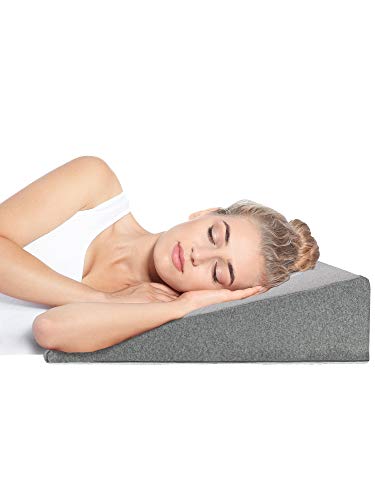 Cuña Antireflujo Adulto - Con Funda de Algodón OEKO TEX - Almohadas Para Reflujo ácido Dolor de Espalda, Alivio de los Ronquidos - Almohada Para la Cama de 90 CM Ideal para Dormir, Lectura (Grey)