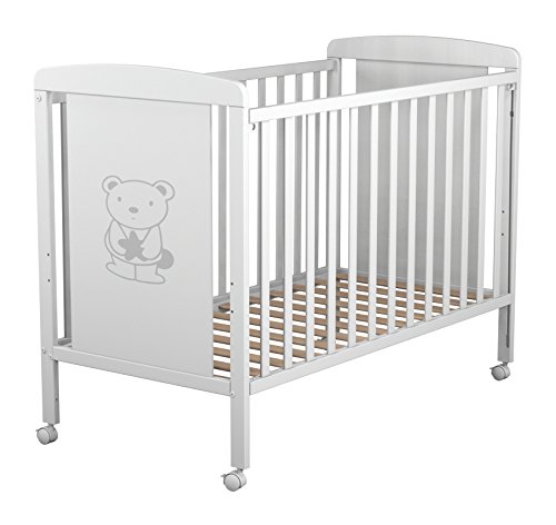 Cuna de bebe Star Ibaby Dreams Sweet. 3 posiciones de somier. Lateral abatible + Colchón Viscoelastica.