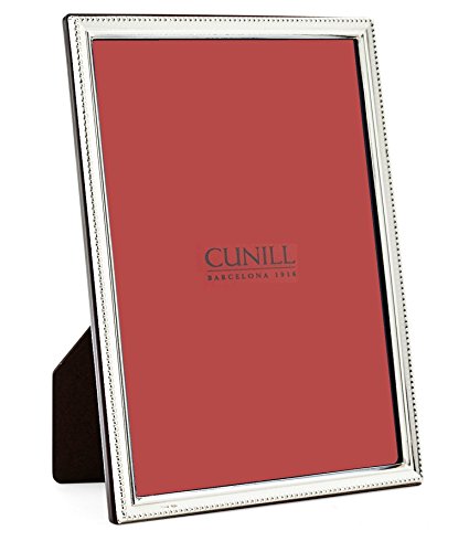 Cunill plata estrecho marco para 5 por 7 pulgadas fotografía con cuentas, Plata de Ley