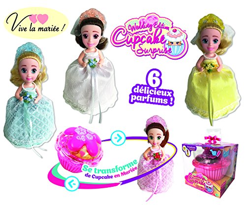 Cupcake Surprise - Muñeca perfumada de 14 cm, temática de Boda, Incluye una Tiara y un Cepillo, Modelos y perfumes aleatorios, Juguete para niños a Partir de 3 años, CUP03