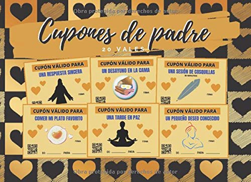 CUPONES DE PADRE: LIBRO DE VALES CANJEABLES (DESAYUNO EN CAMA, SESIÓN DE COSQUILLAS, PEQUEÑO DESEO CONCEDIDO...) | ORIGINAL REGALO PARA ÉL | DÍA DEL PADRE | CUMPLEAÑOS | HOMBRE.