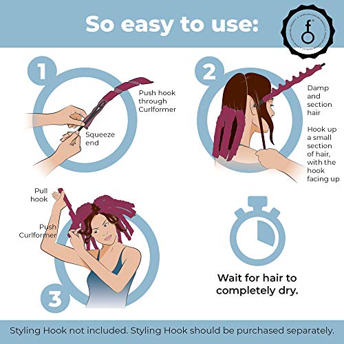 Curlformers - Set complementario de 10 rizadores de pelo para rizos semiabiertos - No requieren calor - Aplicador no incluido - Para cabellos de hasta 20 cm (8") de largo