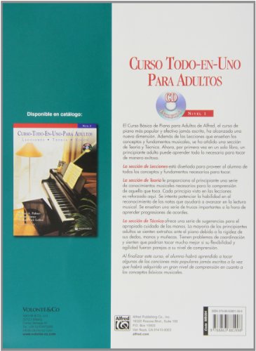 Curso Todo en Uno para Adultos: Nivel 1 con CD: Lecciones * Teoria * Tecnica (Spanish Language Edition), Book & CD (Didattica musicali)
