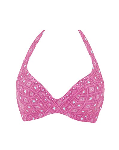 Curvy Kate Revive Halterneck Parte Superior de Bikini, Rosa (Pink Print Pnkprt), 70D para Mujer