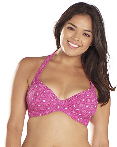 Curvy Kate Revive Halterneck Parte Superior de Bikini, Rosa (Pink Print Pnkprt), 70D para Mujer