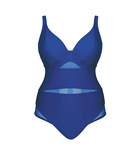 Curvy Kate Sheer Class - Bañador para mujer - Azul - 75 F (Talla del fabricante: 34E)