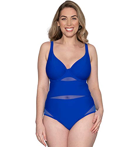 Curvy Kate Sheer Class - Bañador para mujer - Azul - 75 F (Talla del fabricante: 34E)