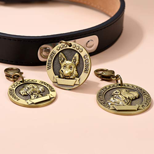 Custom4U Placa de Identidad para Perros Etiquetas Redondas Zinc 3D Relieve Dog Tag Personalizado con Nombres Grabados para Bulldog FRANCÉS