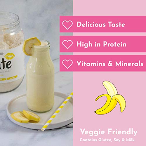 Cute Nutrition Batido Sustitutivo de Comida Sabor Platano para el Control de la Pérdida de Peso en Polvo Bebida Dietética para Mujer Bote de 500 g