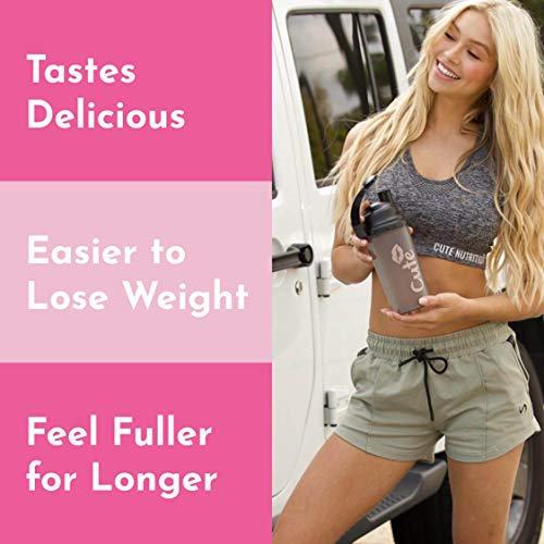 Cute Nutrition Batido Sustitutivo de Comida Sabor Platano para el Control de la Pérdida de Peso en Polvo Bebida Dietética para Mujer Bote de 500 g