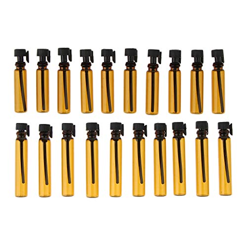 CUTICATE 50x 1 Ml Ámbar Botellas De Vidrio Vacías Mini Ampollas Recipientes Rellenables Fragancia Perfume Tubos De Muestra para Viaje Fiesta Citas Maquillaje H