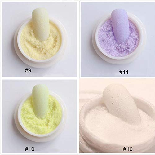 CWJCZY 12 Caja/Set Sirena Nail Glitter Powder Woollen Sugar Starlight Effect Chrome Nail Polish Design Glitter Diy Nail Pigment Powder