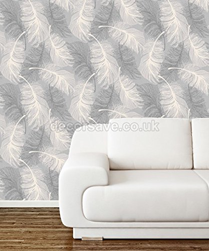 CWV Wallcoverings M0923 Papel pintado, Gris y blanco, Full Roll
