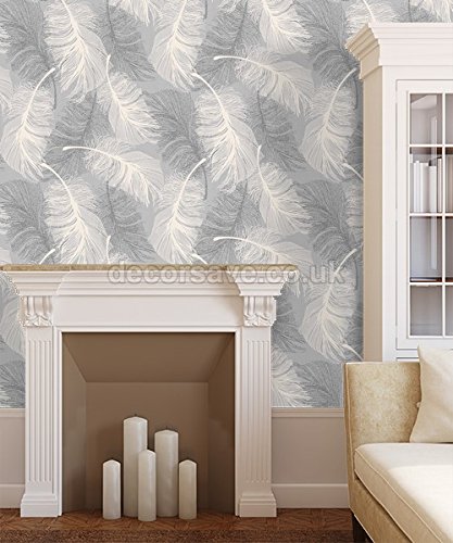 CWV Wallcoverings M0923 Papel pintado, Gris y blanco, Full Roll