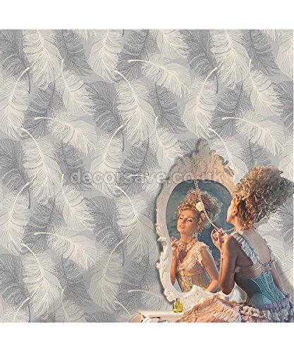 CWV Wallcoverings M0923 Papel pintado, Gris y blanco, Full Roll