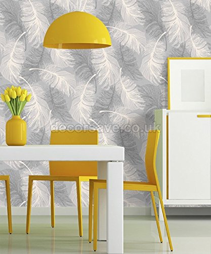 CWV Wallcoverings M0923 Papel pintado, Gris y blanco, Full Roll