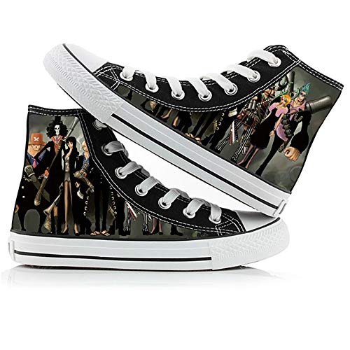 CXWLK High Gang One Piece Unisex Anime Cosplay 3D Zapatos De Lona Mujer Hombre Calzado Deportivo Canvas Shoes,42