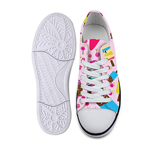 CXWLK Zapatos Bajos con Estampado De Dibujos Animados En Rosa Zapatillas Lona Mujer Deporte Casual Bambas Playeras Blancas Bajas 37