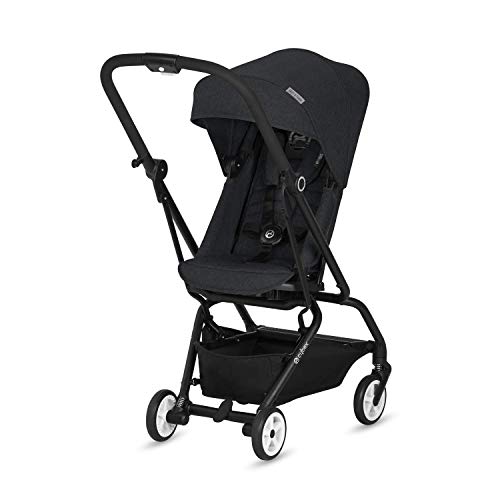 CYBEX Gold Silla de paseo Eezy S Twist, Asiento giratorio 360°, compacta, desde el nacimiento hasta 17 kg (aprox. 4 años), Lavastone Black
