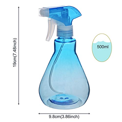 Cymax Botella de Aerosol vacía de tamaño Grande, 2 Unidades, 500 ml, pulverizador Recargable a Prueba de fugaspara Aceite Esencial, Agua, Cocina, baño y Limpieza, Azul + Morado