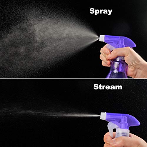 Cymax Botella de Aerosol vacía de tamaño Grande, 2 Unidades, 500 ml, pulverizador Recargable a Prueba de fugaspara Aceite Esencial, Agua, Cocina, baño y Limpieza, Azul + Morado