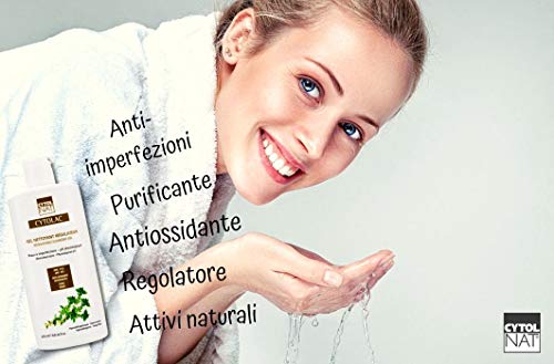 CYTOLAC® Gel limpiador regulador cara y espalda 250 ml – Reduce visiblemente las imperfecciones: botones, puntos negros, signos de acné - hipoalergénico, sin jabón, pH fisiológico