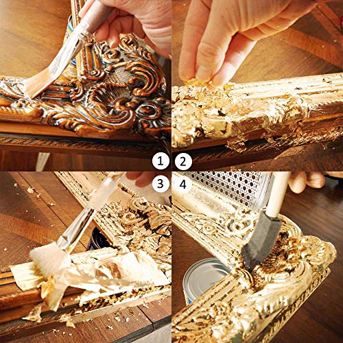 CZ Store-✮GARANTÍA DE POR VIDA✮- Pan de oro|14X14 CM|Pan de oro|Juego de 100|Hojas imitación de oro decoración/Artesanía/Bricolaje/Manualidades/ doradas-imitación de oro/ para niños y adultos