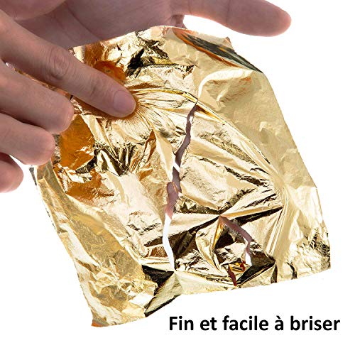 CZ Store-✮GARANTÍA DE POR VIDA✮- Pan de oro|14X14 CM|Pan de oro|Juego de 100|Hojas imitación de oro decoración/Artesanía/Bricolaje/Manualidades/ doradas-imitación de oro/ para niños y adultos