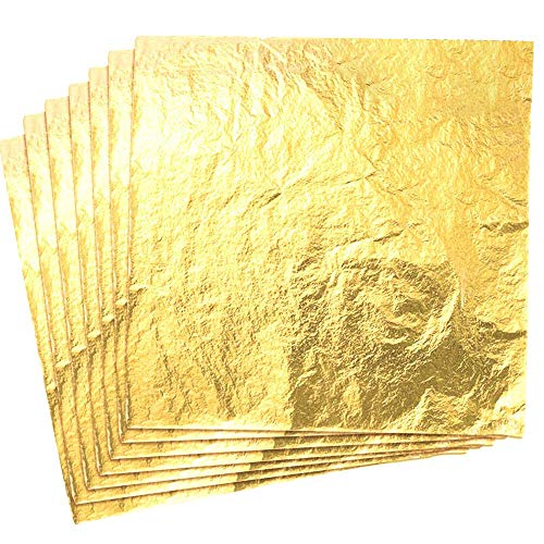 CZ Store-✮GARANTÍA DE POR VIDA✮- Pan de oro|14X14 CM|Pan de oro|Juego de 100|Hojas imitación de oro decoración/Artesanía/Bricolaje/Manualidades/ doradas-imitación de oro/ para niños y adultos