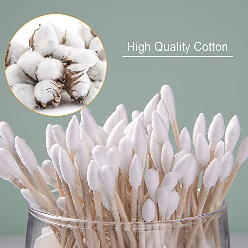Czemo 500 Piezas Bastoncillos Ecologicos Bastoncillos de algodón Bastoncillos de madera Bastoncillos Oidos Ecologicos Multiuso Para Belleza Maquillaje Bebé