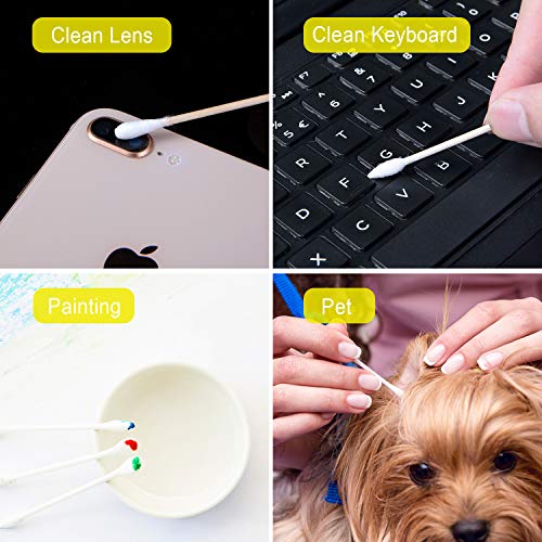 Czemo 500 Piezas Bastoncillos Ecologicos Bastoncillos de algodón Bastoncillos de madera Bastoncillos Oidos Ecologicos Multiuso Para Belleza Maquillaje Bebé