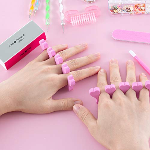Czemo Kit de Diseño de Arte de Uña con 15 Pinceles de Arte de Uñas 10 Rollos de Cintas Adhesivas Uñas 5 Lápiz de Punto 2 Cajas decoraciónlima de uñas Kit de herramientas para manicura de uñas
