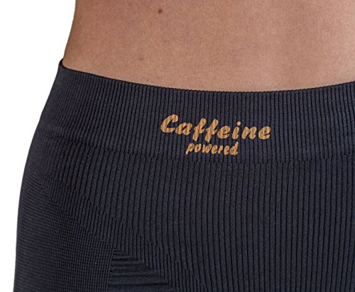 CzSalus Pantalón Corto Anti-celulítico, Vaina con Funda Interna sin Costuras con la cafeína + Vitamina E - Negro tamaño L
