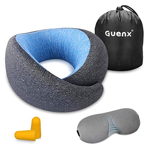 DA Heng Almohada de Viaje, Avión Almohada Cervical | Almohada Ortopédica Cervical | Cojin Travel Pillow Reposa Cabezas, Kit para Dormir, estándar para avión y hogar (Grey Blue)