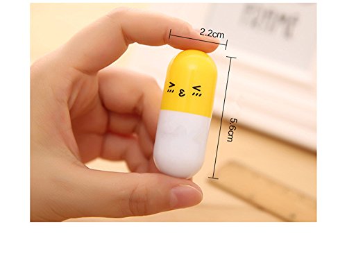 Da. WA Set de 3pcs bolígrafo, diseño de píldora forma estudiante Juego de bolígrafo suave bolígrafos de gel para niños oficina escuela papelería Suministros color al azar