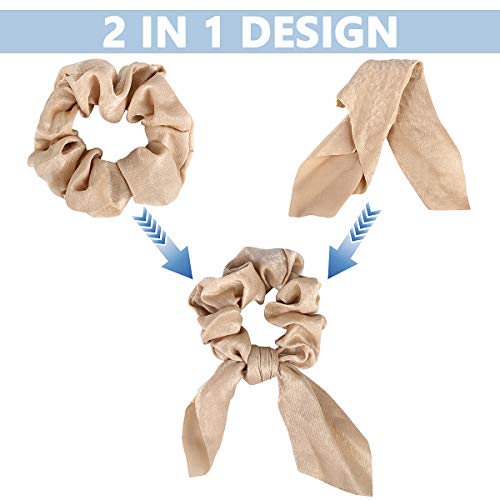 Dadabig 14 Piezas Goma de Pelo con Pañuelo Lazos Elásticos para El Cabello Coleteros para El Cabello con Lazo Accesorios para Mujeres y Niñas,14 Colores