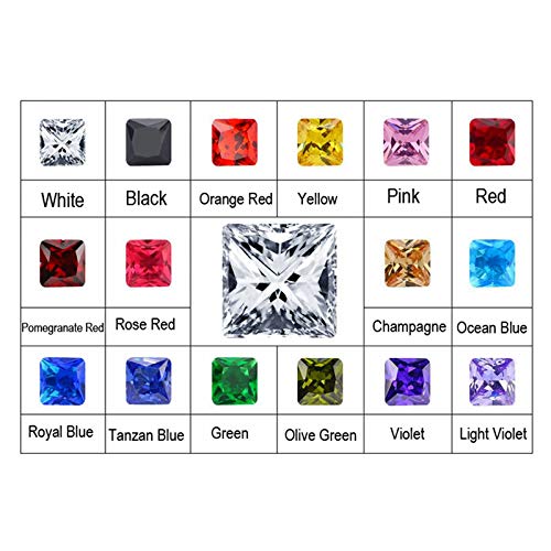 Daesar 5Pares Cuadrado con Circonita 8MM Pendientes de Acero Inoxidable Mujer Hombre Oro Oro Rosa