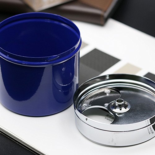 Daily Necessities Personalidad Creativa cenicero de Metal con Cubierta a Prueba de Viento Internet Cafe Sala de Estar Dormitorio Cenicero Tendencia Linda - LXZXZ (Color : Blue)