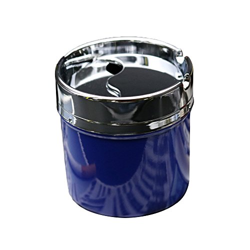 Daily Necessities Personalidad Creativa cenicero de Metal con Cubierta a Prueba de Viento Internet Cafe Sala de Estar Dormitorio Cenicero Tendencia Linda - LXZXZ (Color : Blue)