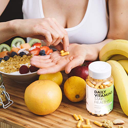 DAILY VITAMINS – Complejo de vitaminas y minerales esenciales - 180 cápsulas (3 meses) – vegano –Multivitaminas hombre / mujer – de Get In Shape