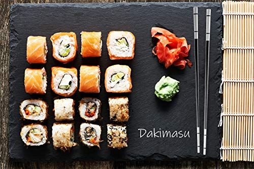 DAKIMASU Chopsticks - 5 Pares - Palillos Japoneses de Acero Inoxidable de Primera Calidad - Palillos metálicos para Platos asiáticos - Diseño Moderno y Elegante en Negro - Seguro para el lavavajillas