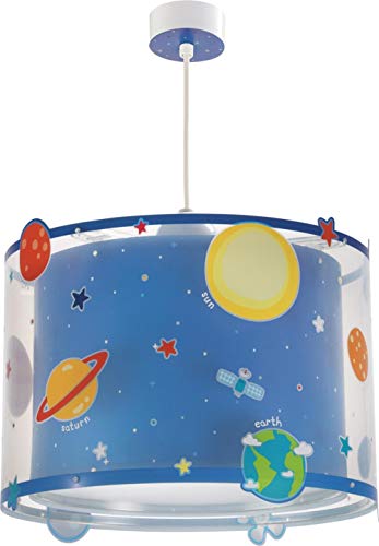 Dalber Planets Lámpara Infantil de Techo Plantes Planetas, Azul, 33 x 33 x 25 cm