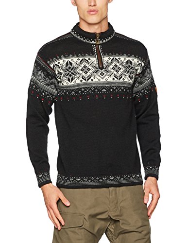 Dale of Norway - Jersey para Hombre Blyfjell, Color Negro/Blanco Roto/Humo/Frambuesa, Talla L, 91291-F