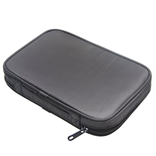 Damero Estuches Transpartes de 4 Piezas Organizador para Accesorios Eléctrica Bolsa para Guardar Gadget Tarjetas Telefono Estuche de Memorias de USB Cables Neceser de Viaje, Negro