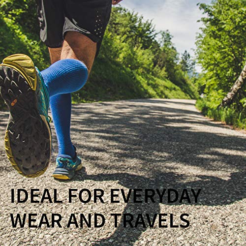 DANISH ENDURANCE Calcetines de Compresión de Algodón Orgánico Pack de 1 (Gris/Naranja, EU 43-47)